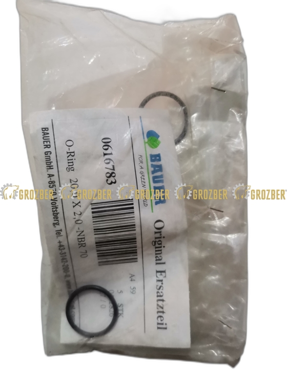 0616783 кільце гумове  20,0 x 2,0 -nbr 70 Bauer арт. 0616783