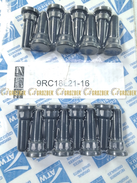Photo 1 - 9RC18L21-16 Комплект колісних шпильок М18-16шт ADR запчастини sku 9RC18L21-16