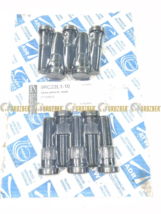 Фото 1 - 9RC22L1-10 Шпилька колісна Комплект №10 ADR запчастини арт. 9RC22L1-10