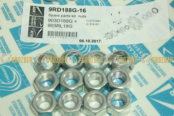 9RD188G-16 Гайка колісна Комплект №16 ADR запчастини sku 9RD188G-16