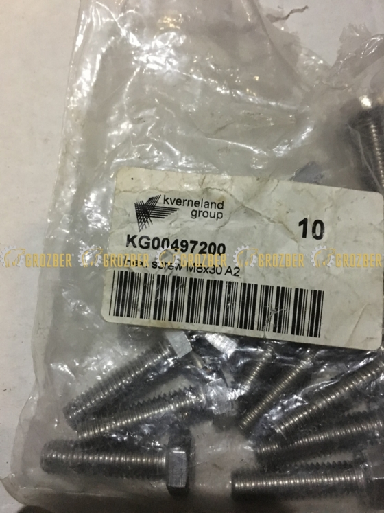 KG00497200 Болт M8X30-8.8; 040528 Kverneland арт. KG00497200