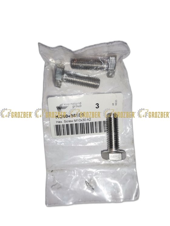 KG00498800 гвинт з шестигранною головкою, болт M10x30 V2A DIN933 Kverneland арт. KG00498800