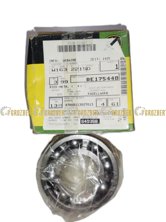 RE175448 Кульковий підшипник JOHN DEERE sku RE175448