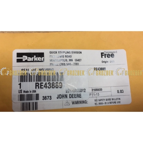RE43889 комплект ущільнень JOHN DEERE арт. RE43889